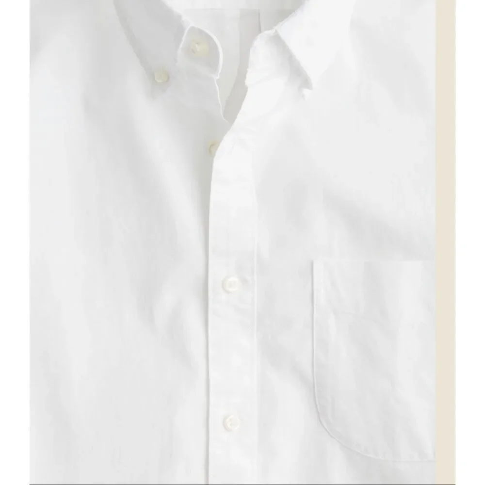 J. Crew short-sleeve Broken-in organic cotton oxford shirt in White NWT size S
